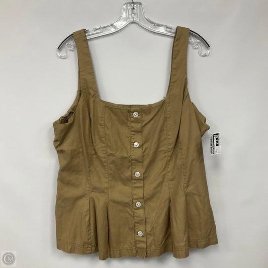 Top Sleeveless By Banana Republic In Tan, Size: 18