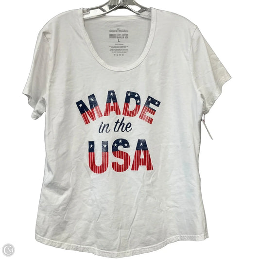 Top Short Sleeve Basic By Cmf In Blue Red & White, Size: L