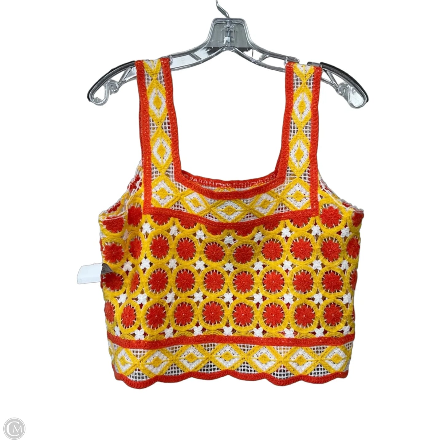 Top Sleeveless By Chelsea And Violet In Orange & Yellow, Size: M