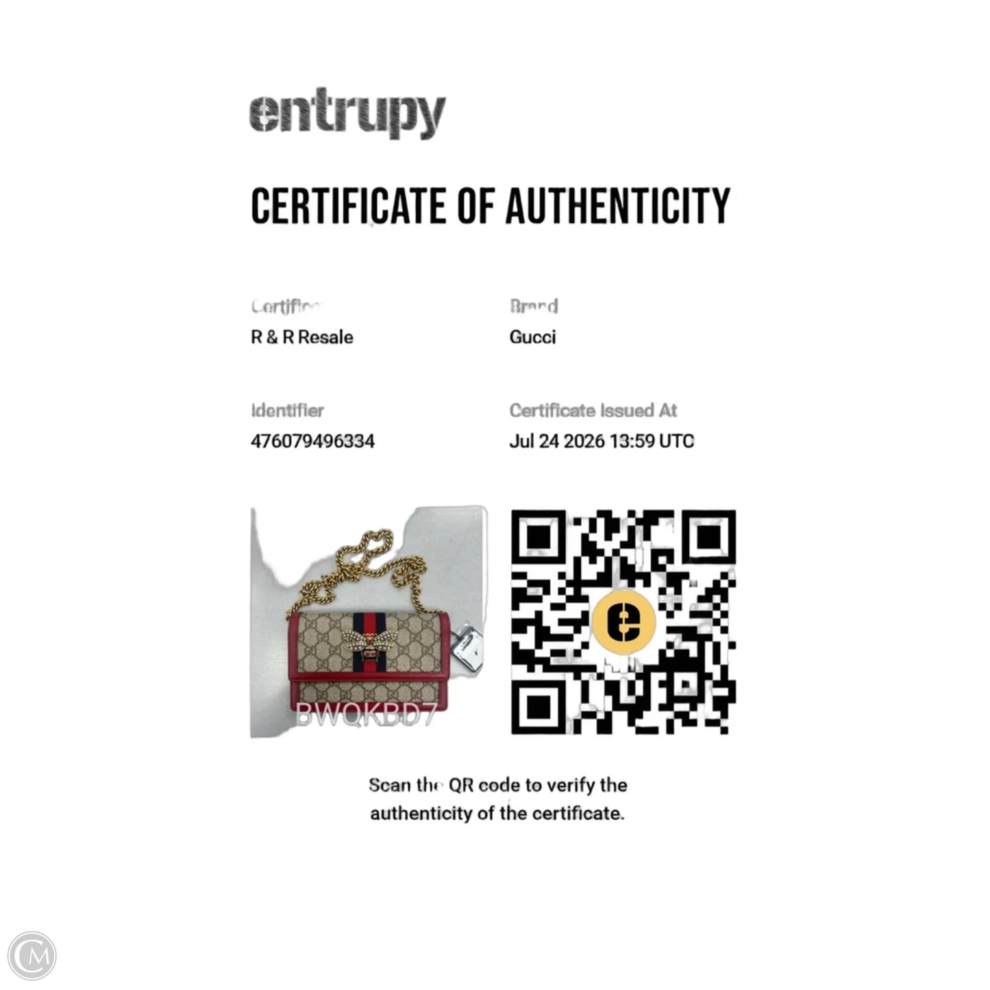 Queen Margaret GG Supreme By Gucci, Size: Small