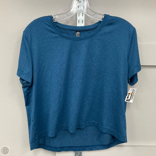Athletic Top Short Sleeve By Adidas In Blue, Size: M