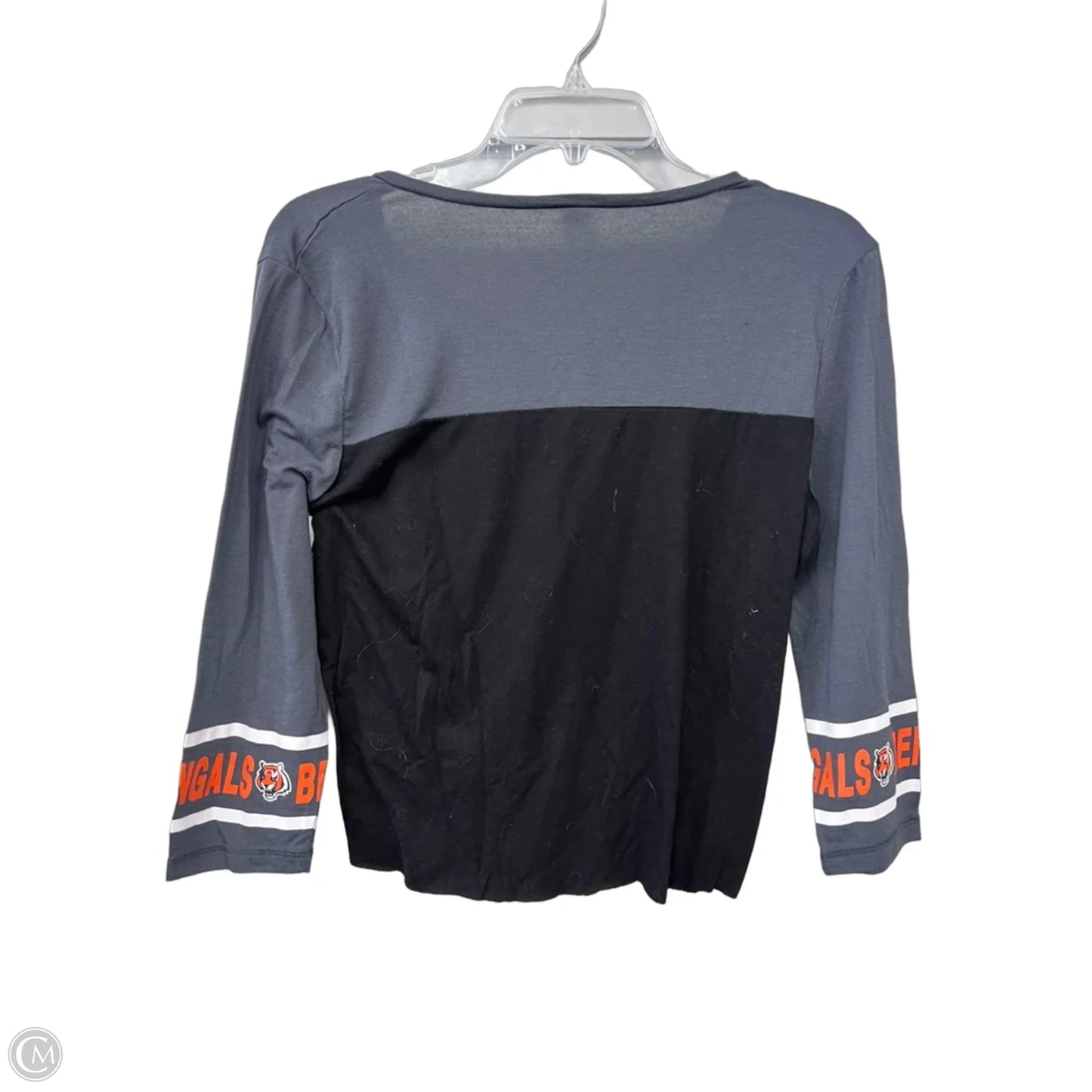 Top 3/4 Sleeve By Nfl In Black & Grey, Size: M