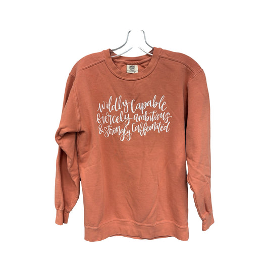 Sweatshirt Crewneck By Comfort Colors In Orange, Size: S