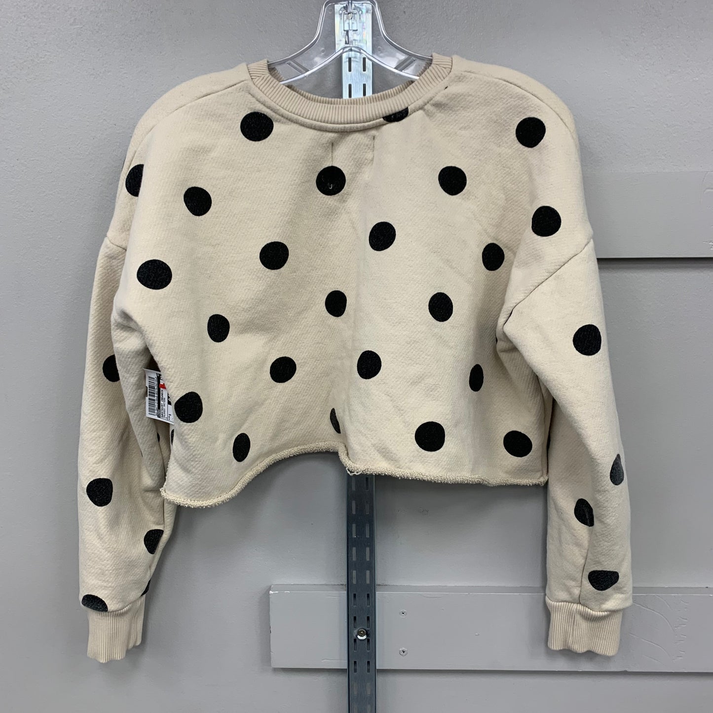 Sweatshirt Crewneck By Zara In Polkadot Pattern, Size: S