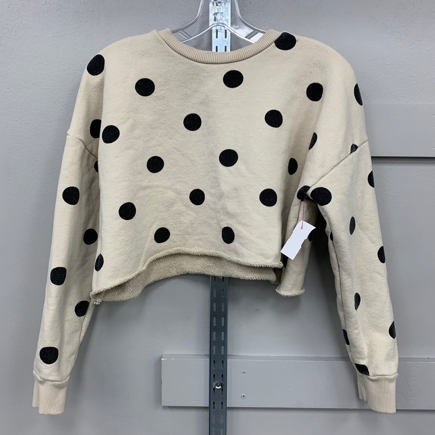 Sweatshirt Crewneck By Zara In Polkadot Pattern, Size: S