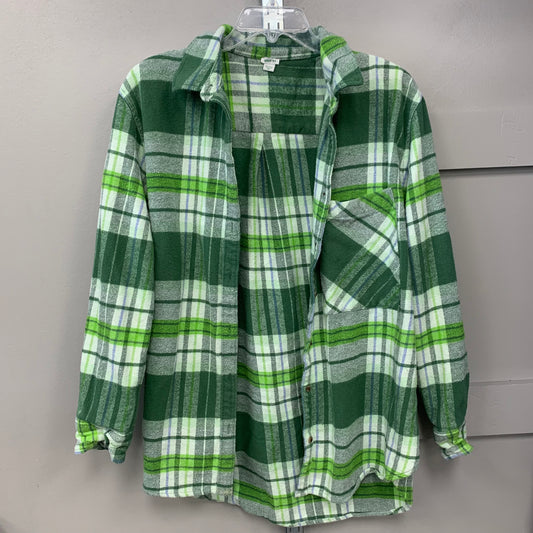 Top Long Sleeve By Aerie In Plaid Pattern, Size: M