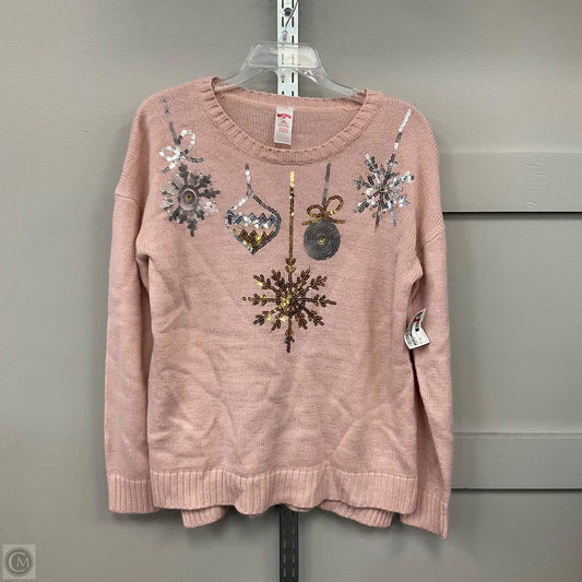 Sweater By Holiday Time In Pink, Size: M