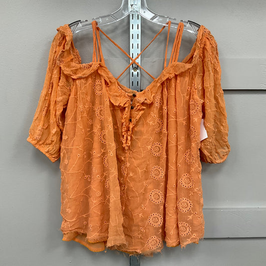 Top 3/4 Sleeve By Floreat In Orange, Size: L