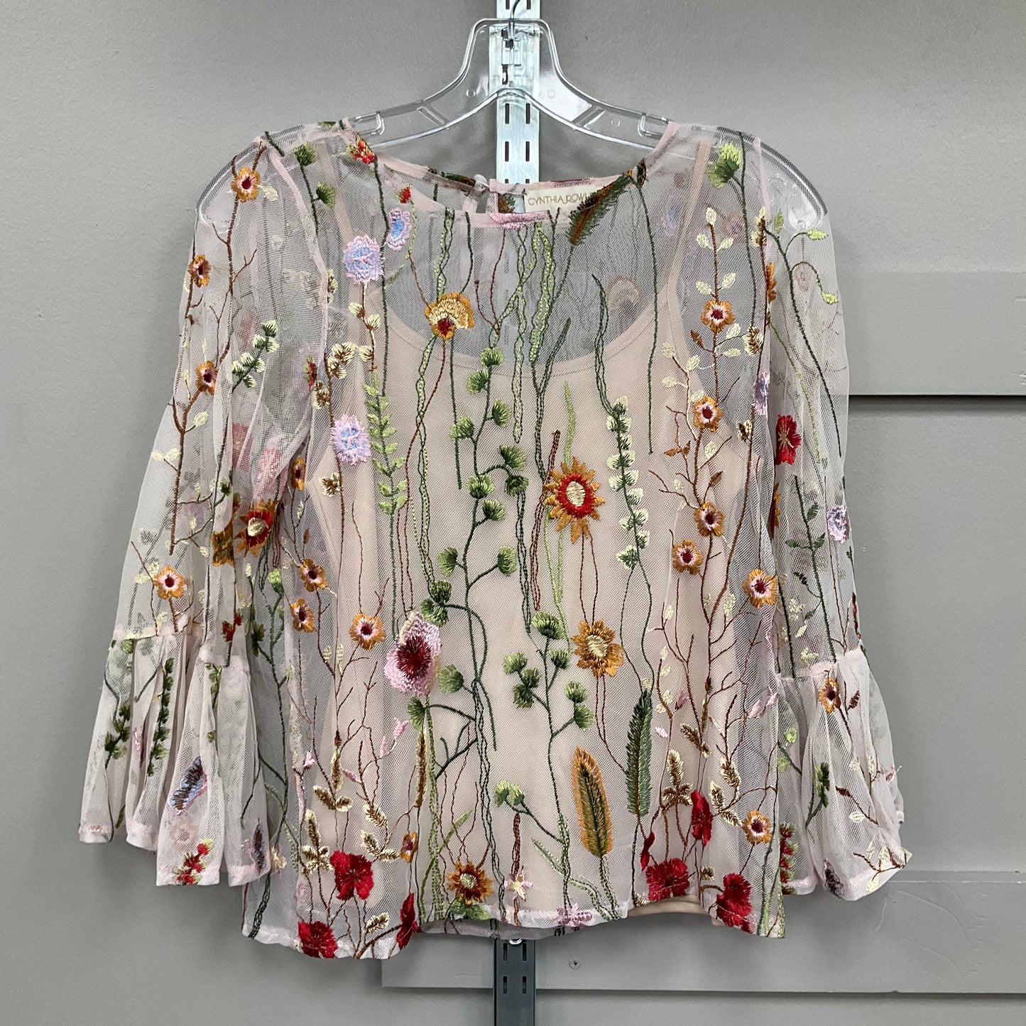 Top 3/4 Sleeve By Cynthia Rowley In Floral Print, Size: S