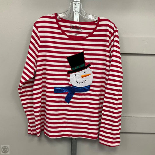 Top Long Sleeve By Nouveau In Striped Pattern, Size: 2x