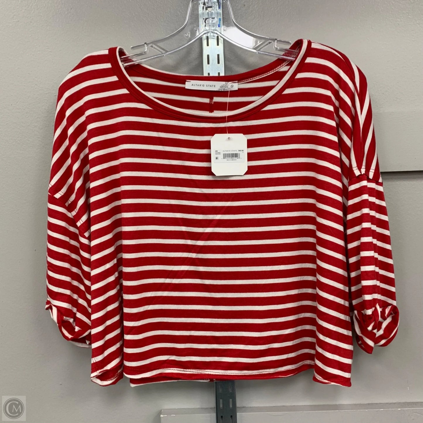 Top Short Sleeve By Altard State In Striped Pattern, Size: S