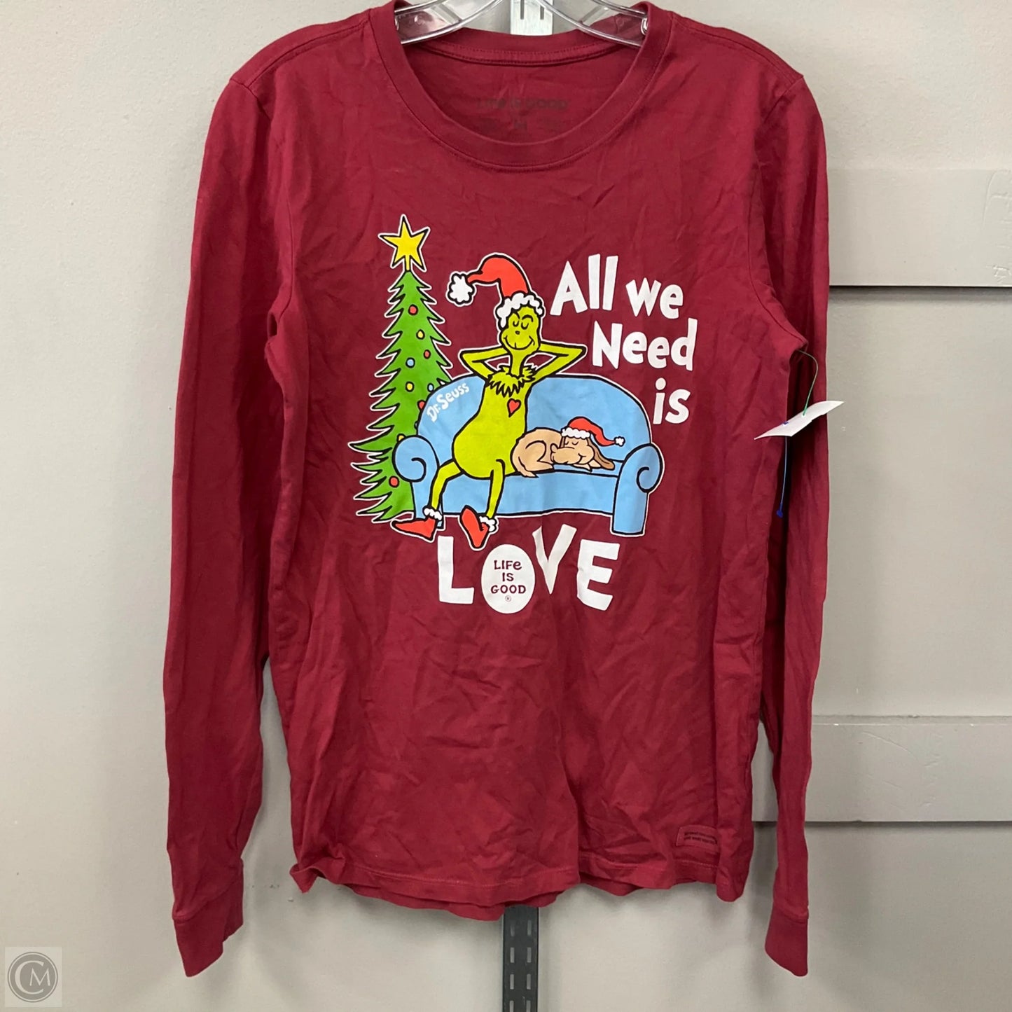 Top Long Sleeve Basic By Life Is Good In Red, Size: M