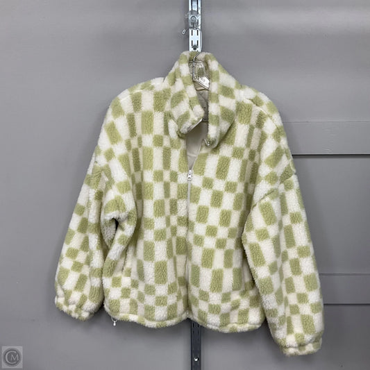 Jacket Faux Fur & Sherpa By A New Day In Green & White, Size: L
