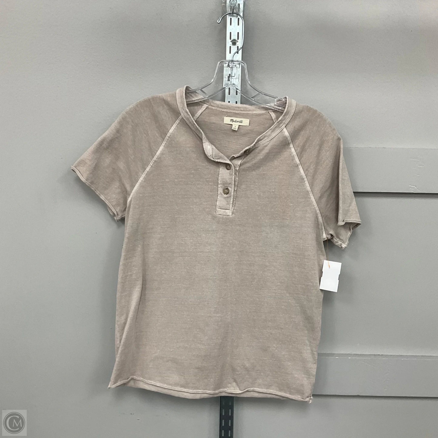 Top Short Sleeve By Madewell In Beige, Size: S