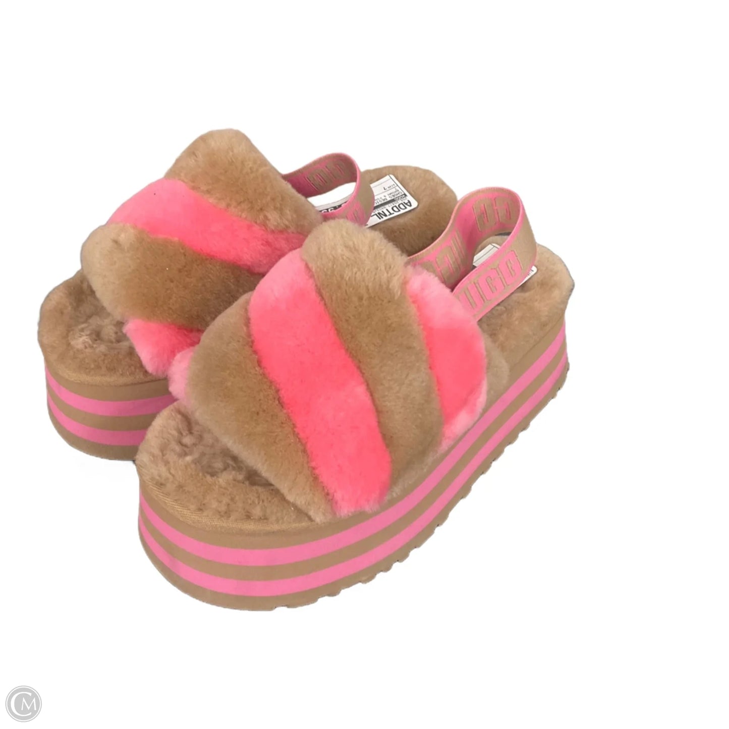 Shoes Designer By Ugg In Brown & Pink, Size: 7