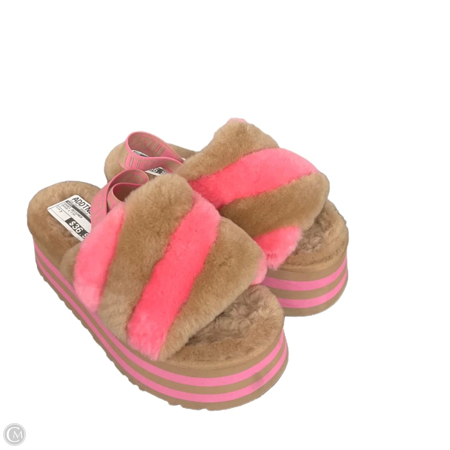 Shoes Designer By Ugg In Brown & Pink, Size: 7