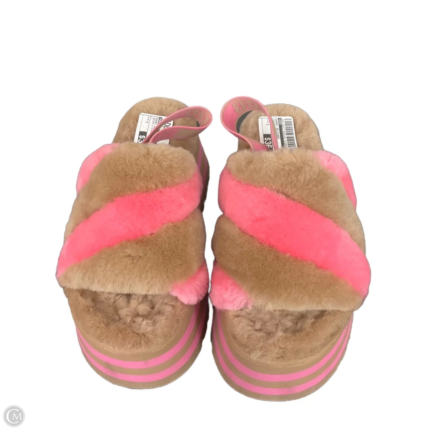 Shoes Designer By Ugg In Brown & Pink, Size: 7