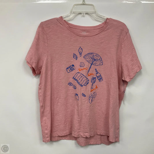 Top Short Sleeve Basic By J. Crew In Pink, Size: Xl