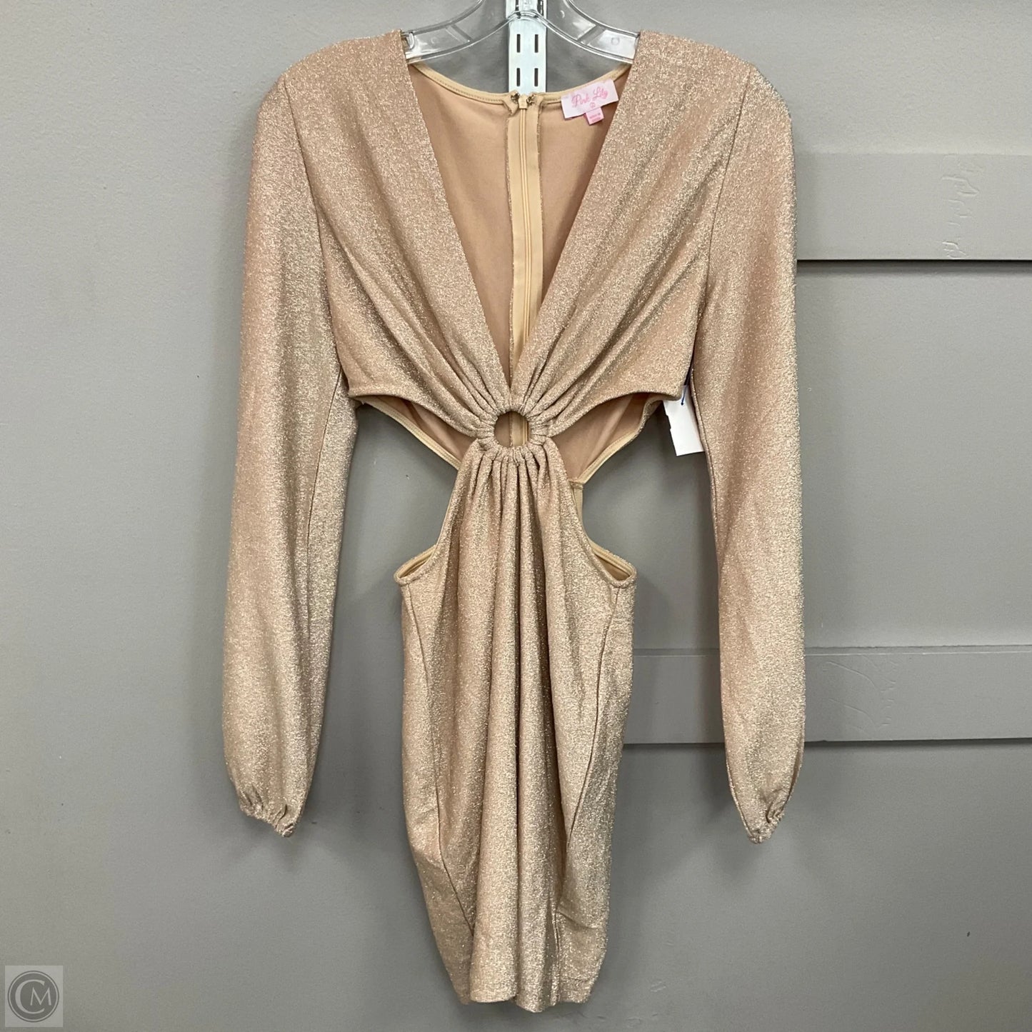 Dress Party Short By Pink Lily In Gold, Size: L