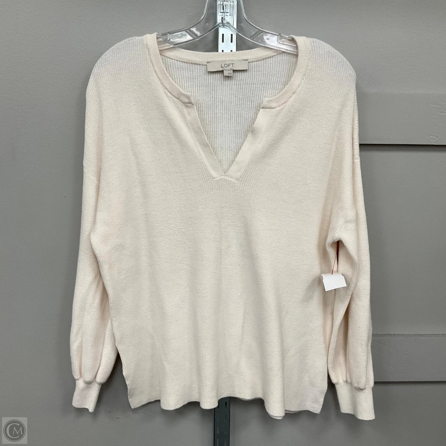 Top Long Sleeve By Loft In Cream, Size: Large