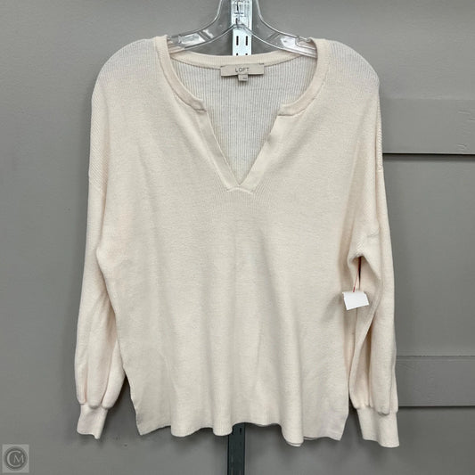 Top Long Sleeve By Loft In Cream, Size: Large