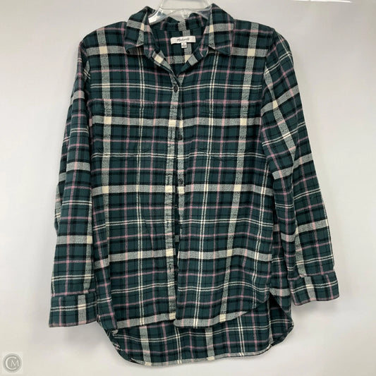 Top Long Sleeve By Madewell In Plaid Pattern, Size: S