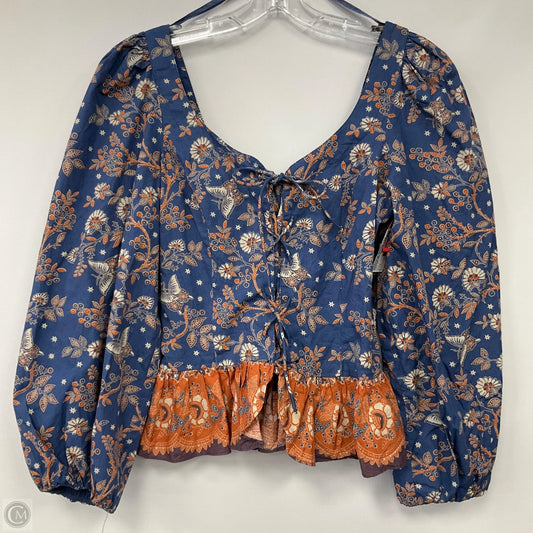 Top Short Sleeve By House Of Harlow In Blue & Orange, Size: S