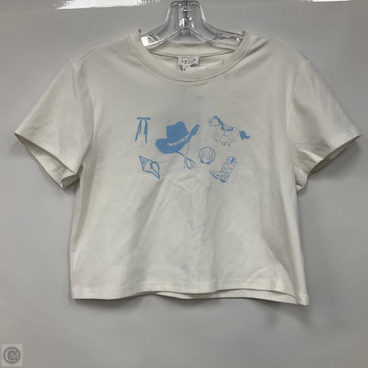 Top Short Sleeve By Le Lis In White, Size: M