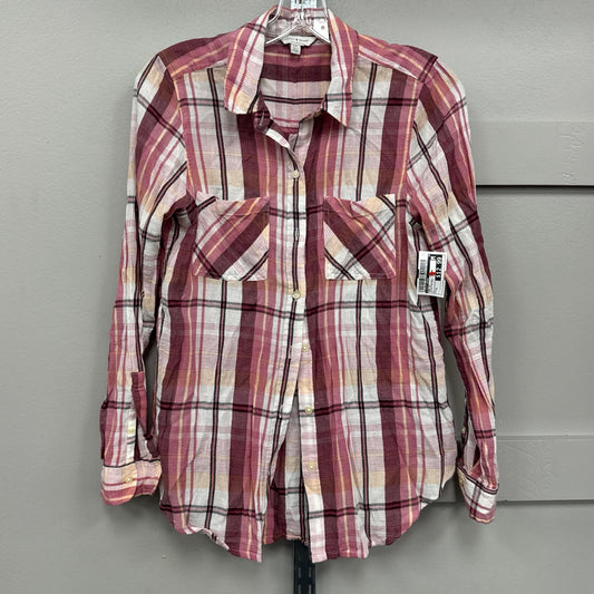 Top Long Sleeve By Lucky Brand In Plaid Pattern, Size: S