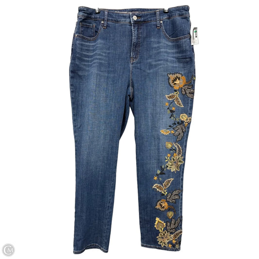 Jeans Straight By Chicos In Blue Denim, Size: 14