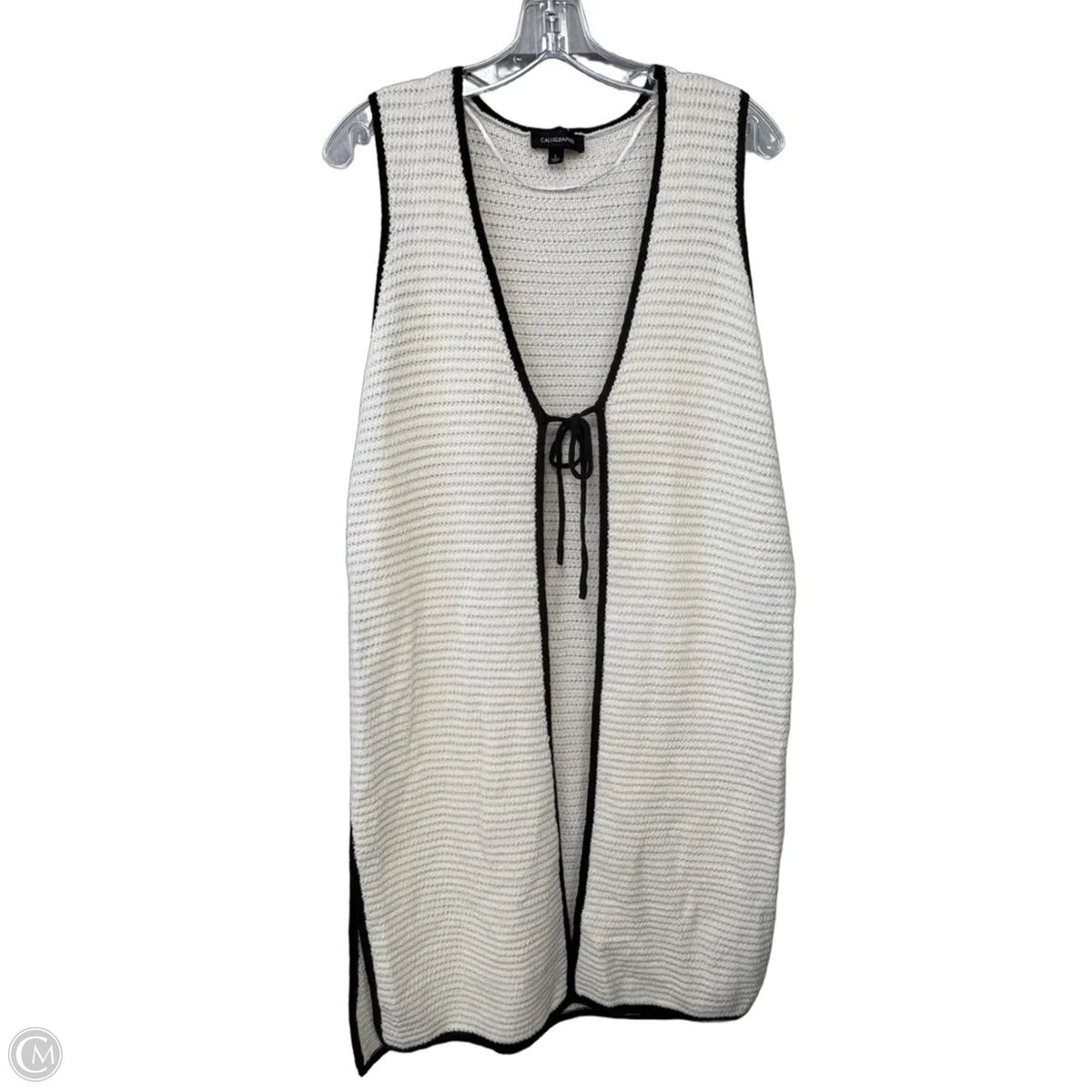 Cardigan By Calligraphie In Black & White, Size: L