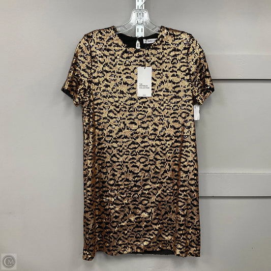 Dress Party Short By Zara In Black & Gold, Size: M