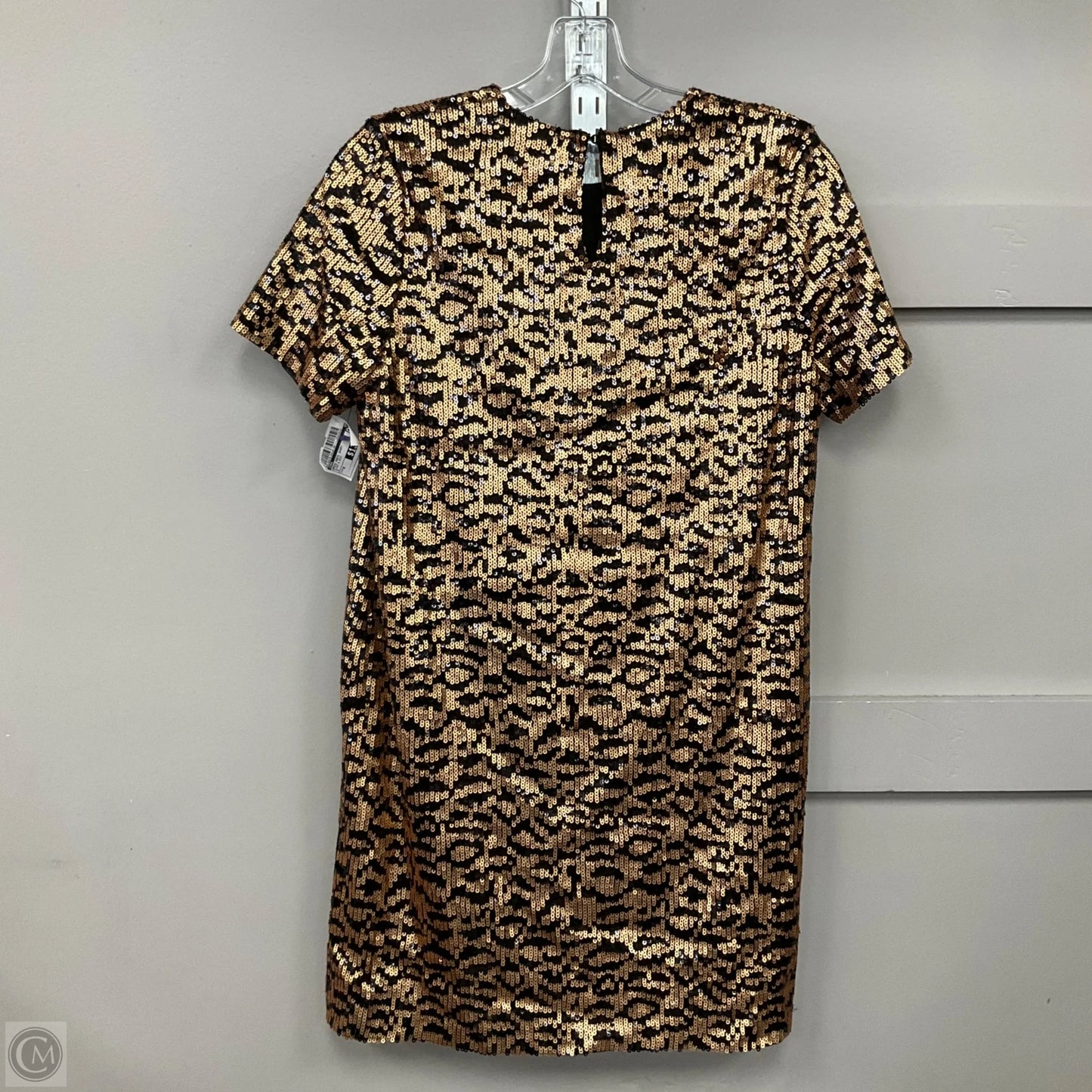 Dress Party Short By Zara In Black & Gold, Size: M