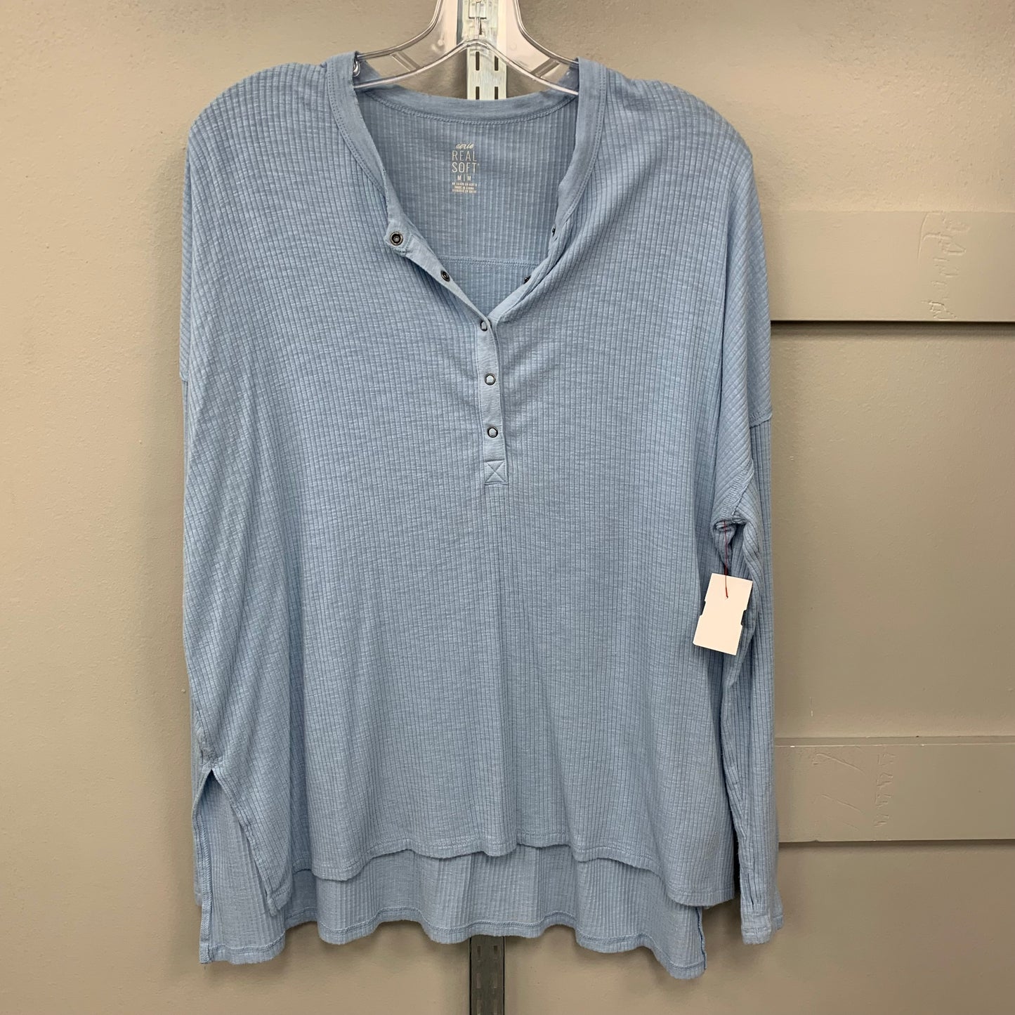 Top Long Sleeve By Aerie In Blue, Size: M