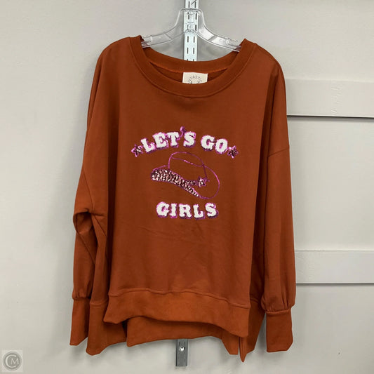 Sweatshirt Crewneck By Clothes Mentor In Orange, Size: L