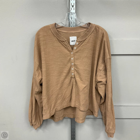 Top Long Sleeve By Aerie In Brown, Size: Xl