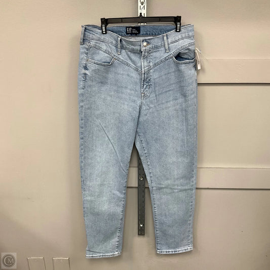 Jeans Straight By Gap In Blue Denim, Size: 14