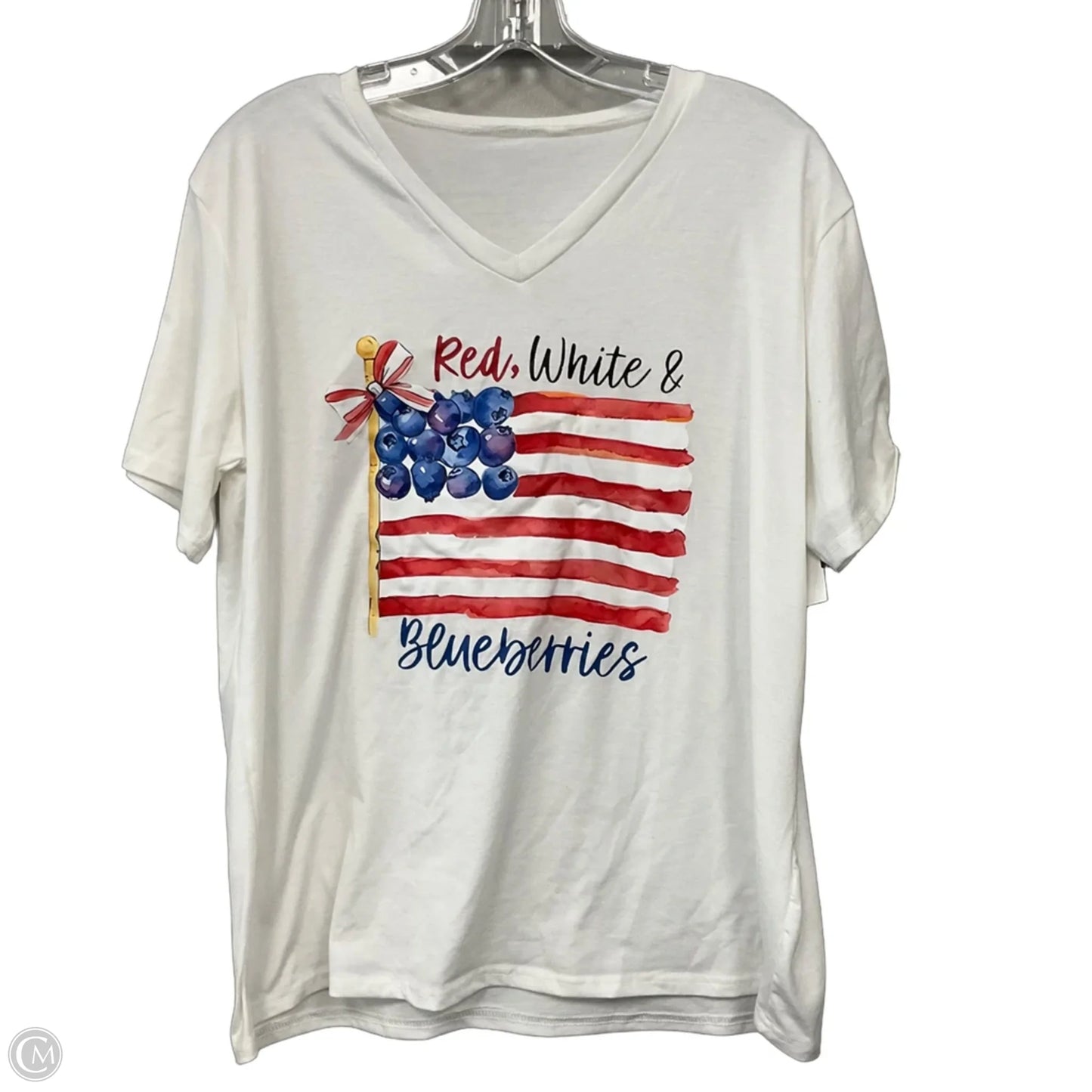 Top Short Sleeve Basic By Cmf In White, Size: Xl