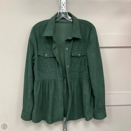 Jacket Shirt By Cmf In Green, Size: Xxl