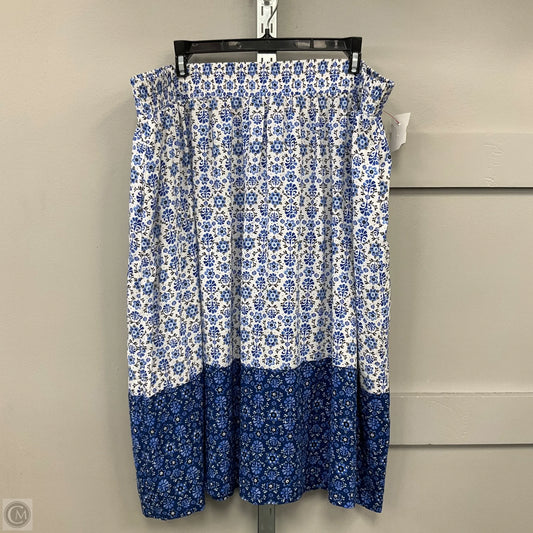Skirt Maxi By Cmf In Blue & White, Size: 2x