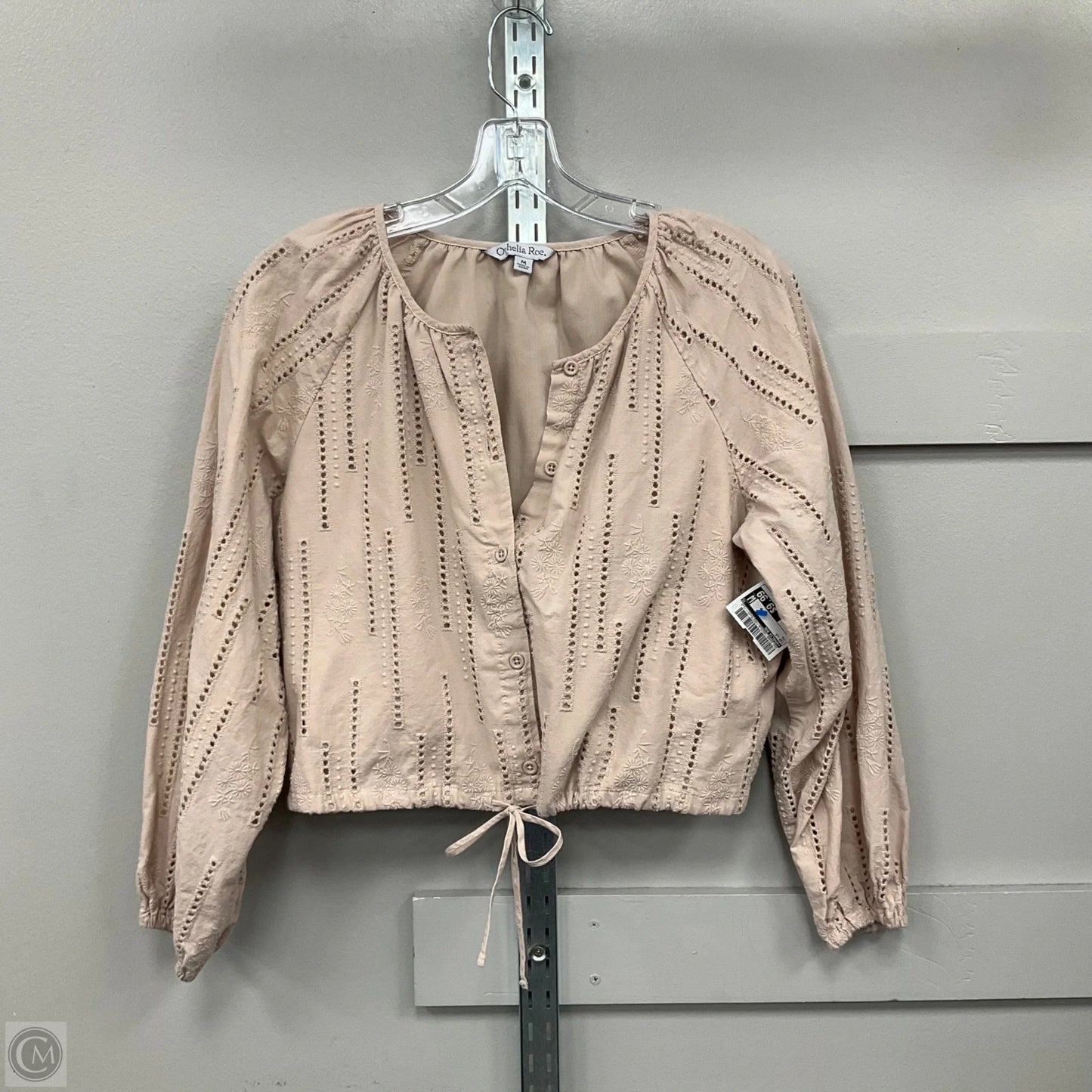 Top Long Sleeve By Ophelia Roe In Tan, Size: M