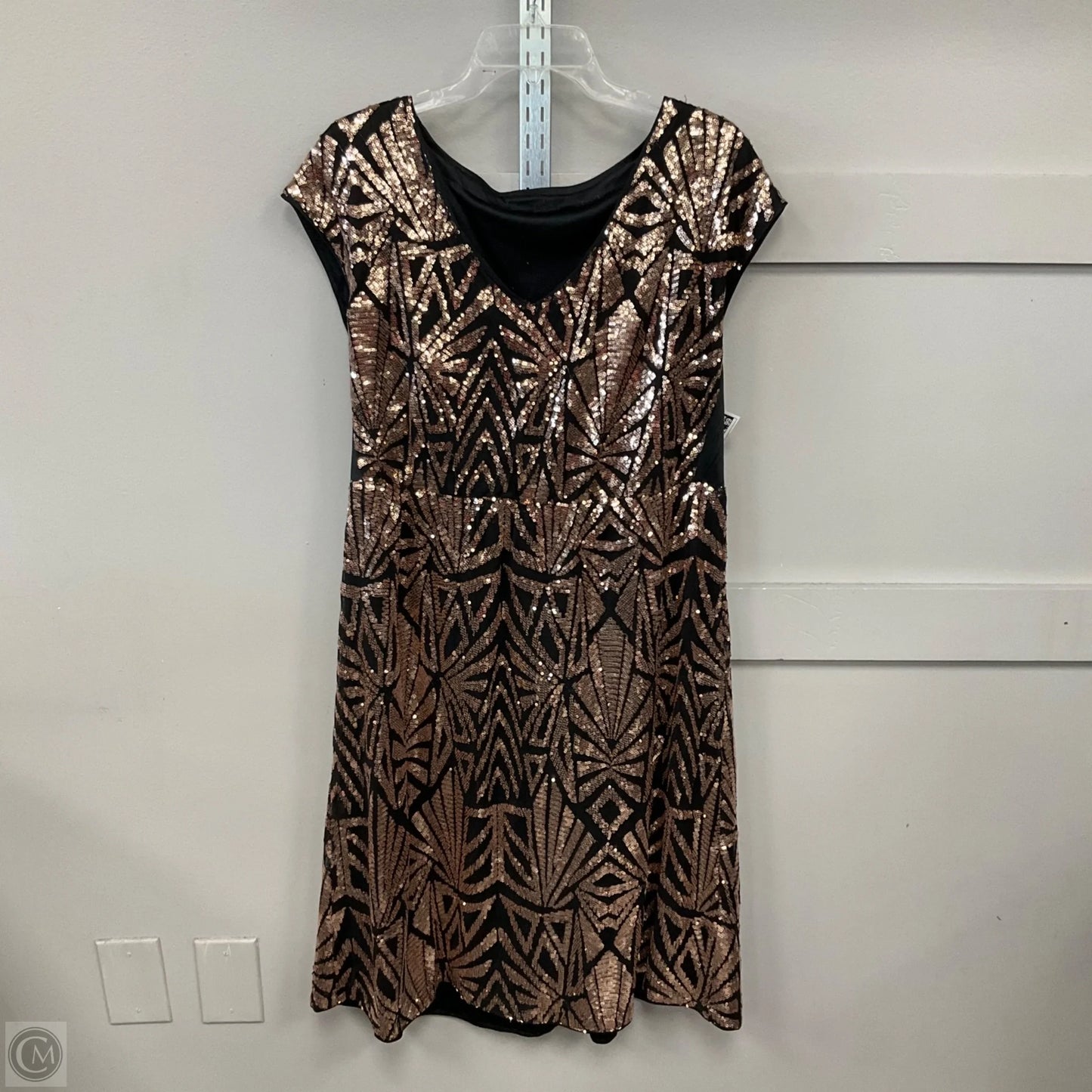 Dress Party Midi By Bloomchic In Black & Gold, Size: 14