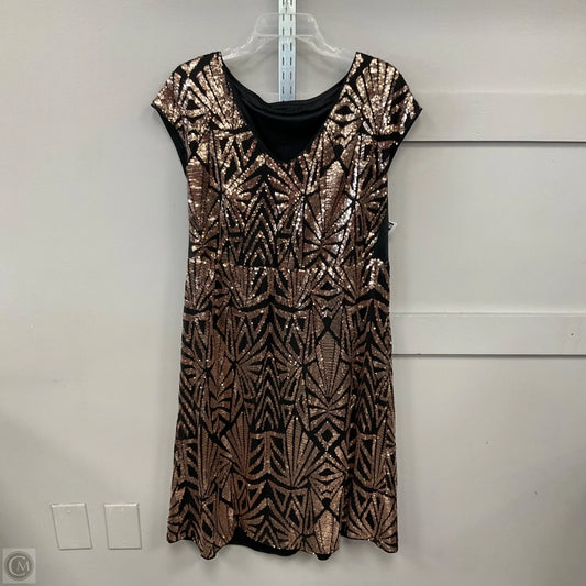 Dress Party Midi By Bloomchic In Black & Gold, Size: 14
