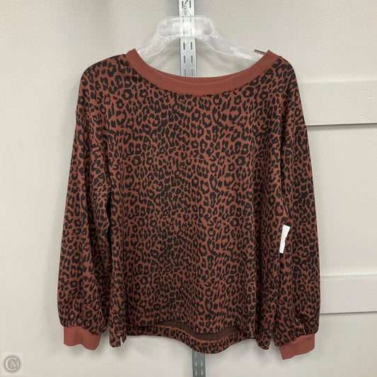 Top Long Sleeve By Loft In Brown, Size: L