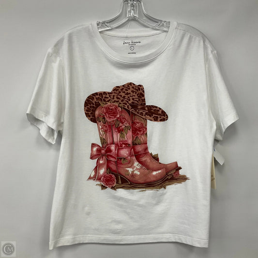 Top Short Sleeve By Free Kisses In White, Size: L
