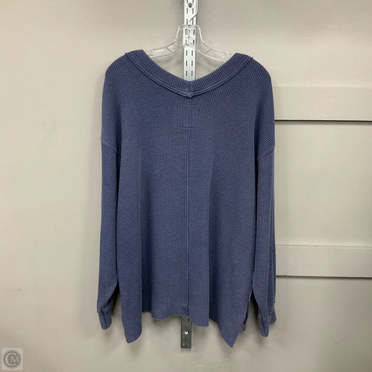 Top Long Sleeve By Aerie In Blue, Size: M