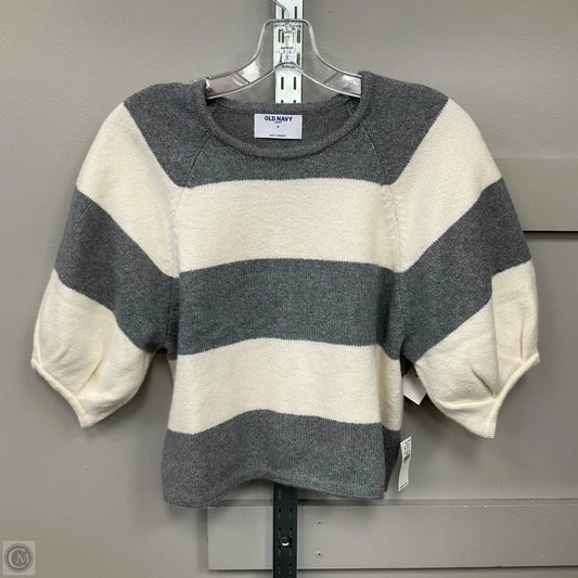 Top Short Sleeve By Old Navy In Grey & White, Size: M