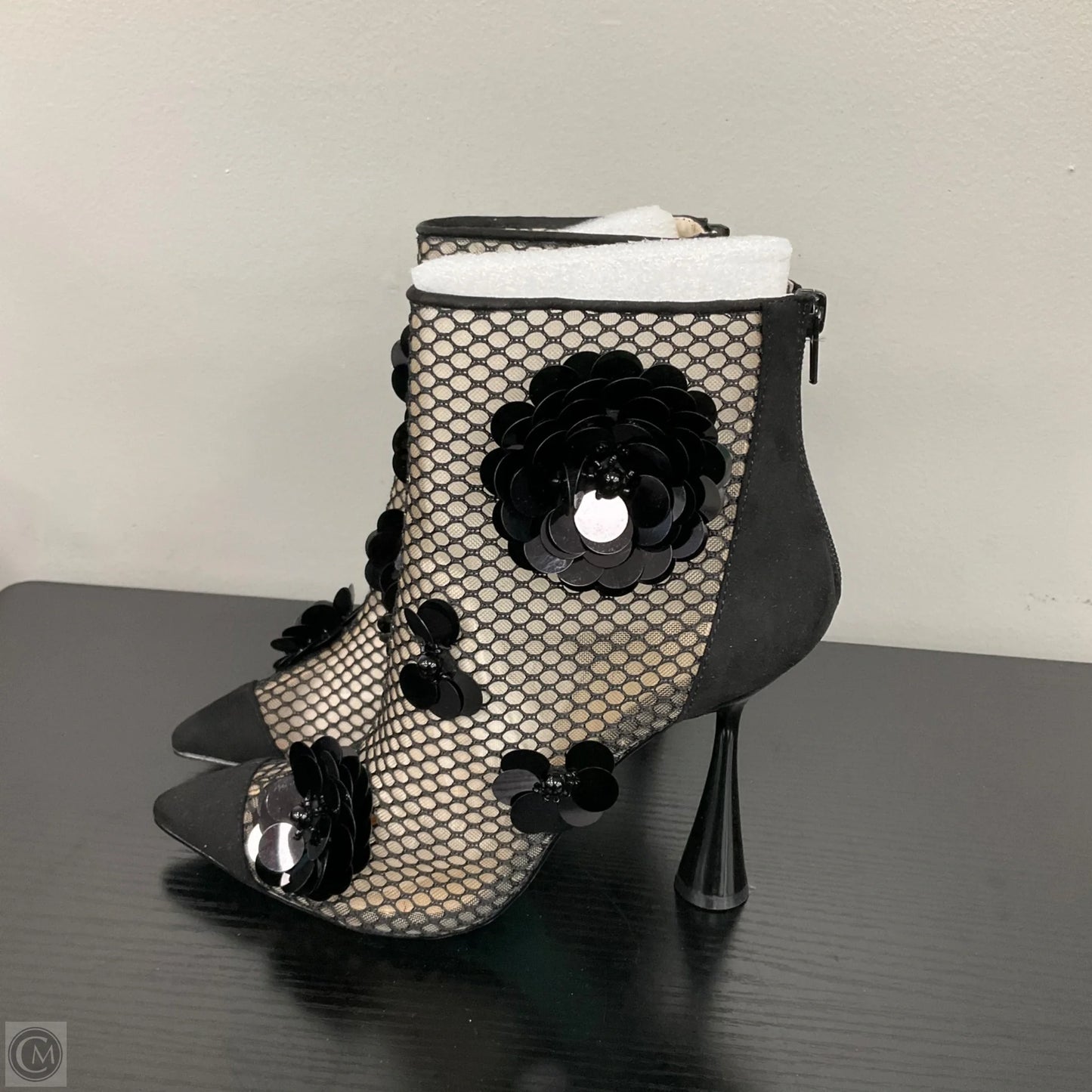 Boots Ankle Heels By Betsey Johnson In Black, Size: 8.5