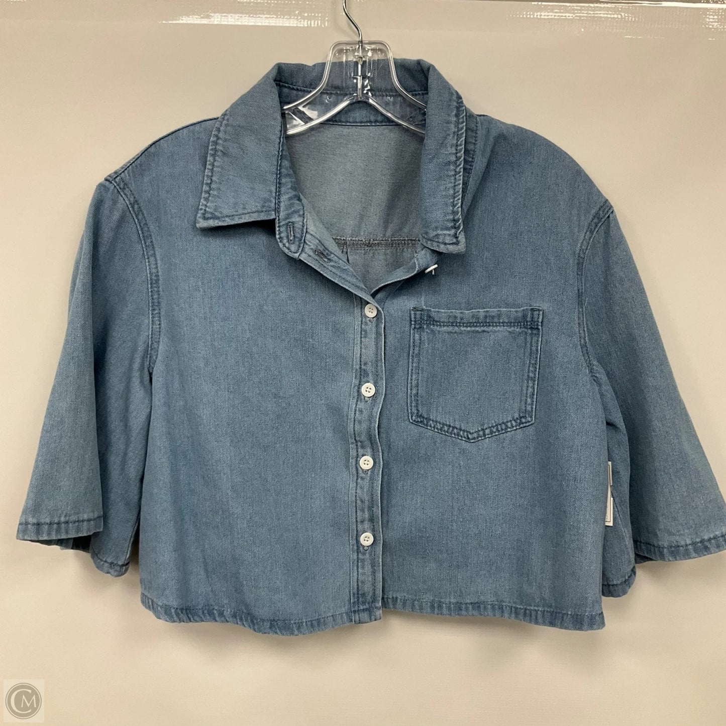 Top Long Sleeve By Cmf In Blue Denim, Size: M