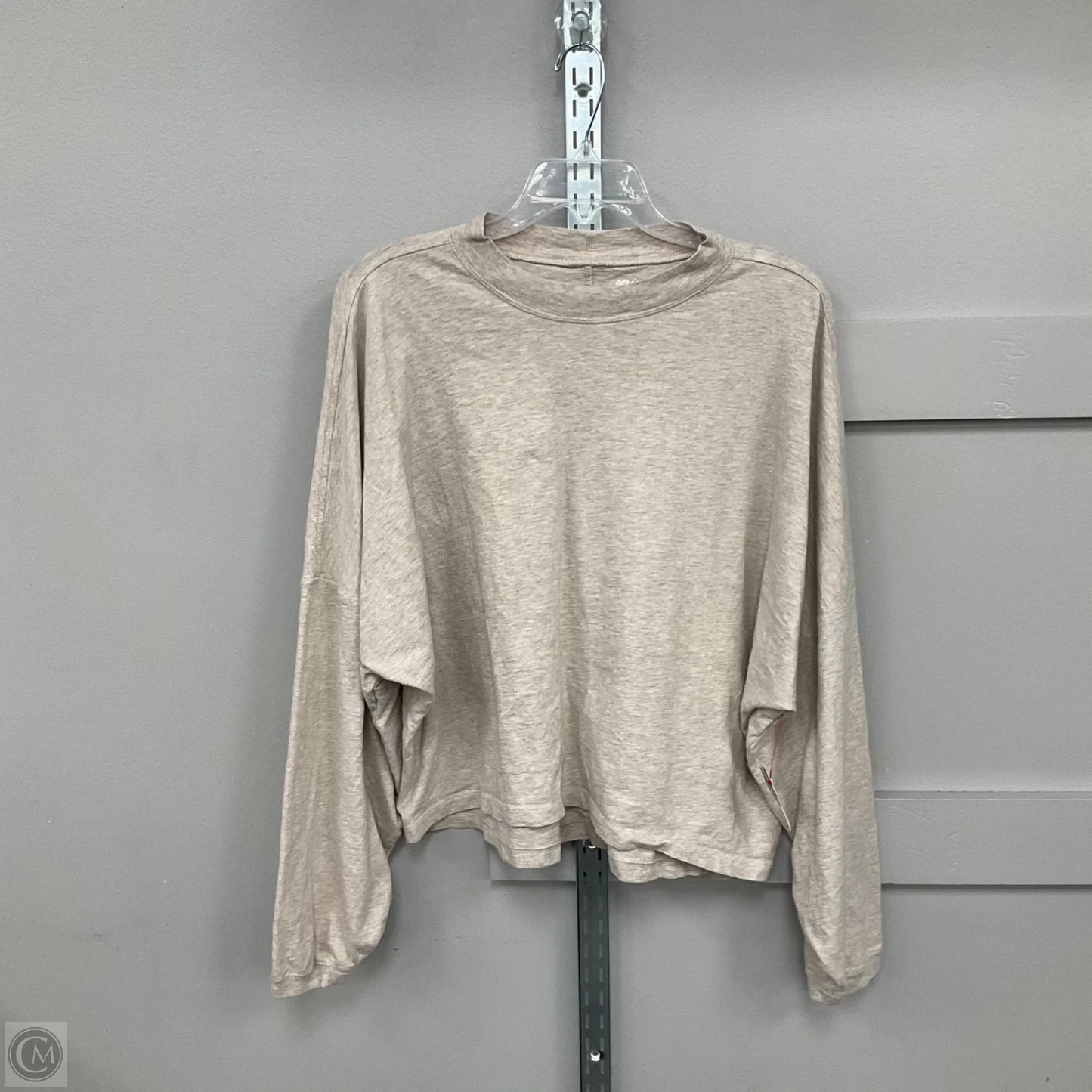 Top Long Sleeve By Aerie In Tan, Size: L